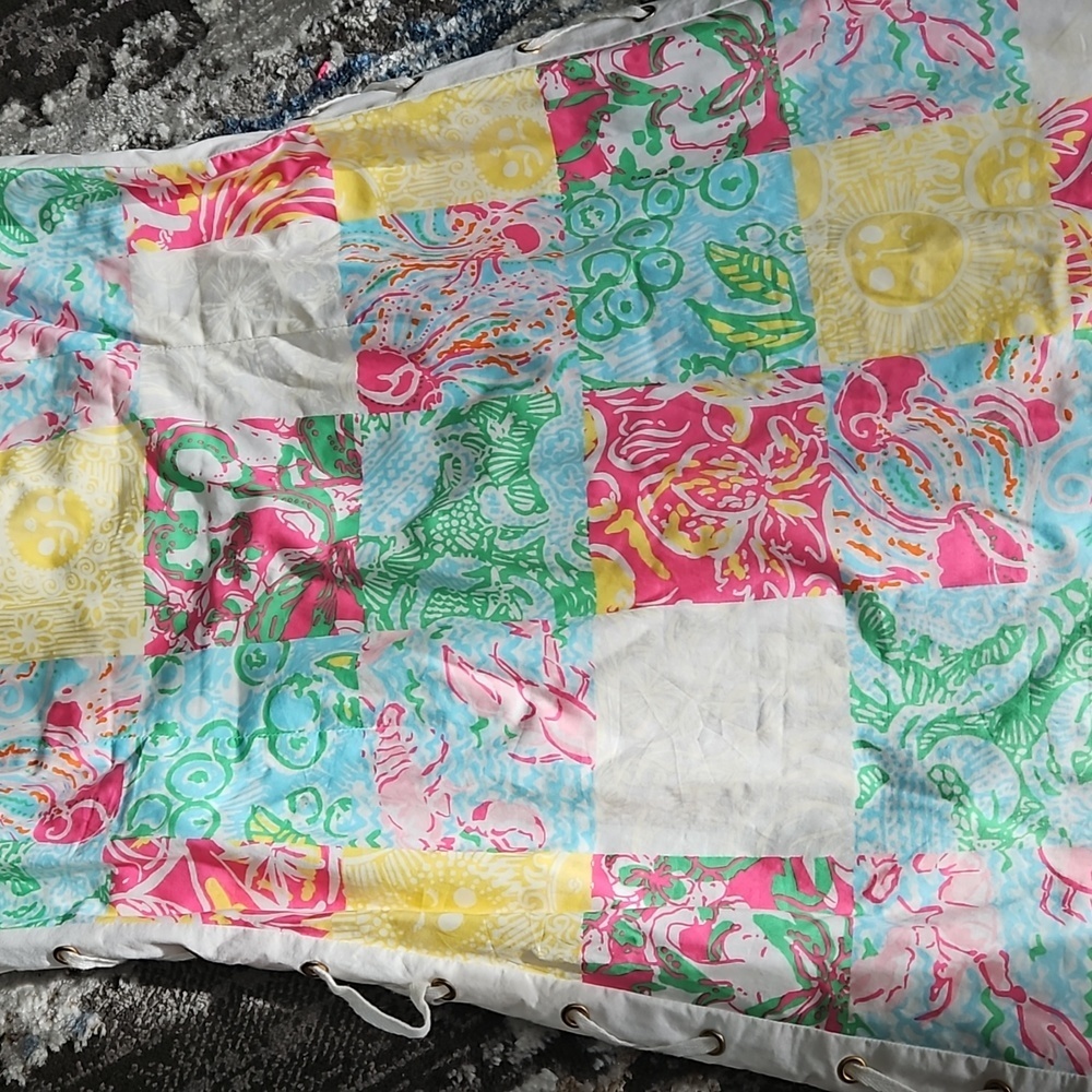 Lilly Pulitzer Multi Patchwork Lace Up "Delia" Mi… - image 5